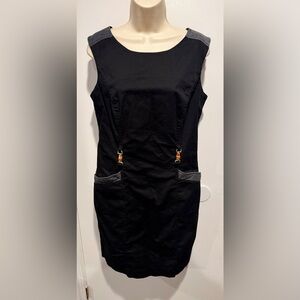 Ellen Tracy Black and Gray Midi Dress